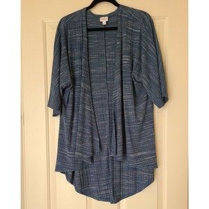 LuLaRoe Lindsey Cardigan Heather Blue with white Kimono Small New without tags